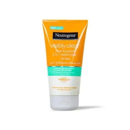 Neutrogena Face Scrub, Visibly Clear, Clear & Protect, Oil-free, 150ml